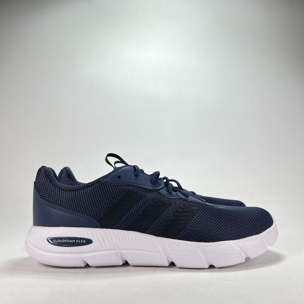 adidas Cloudfoam Flex Laces Navy Blue Sneakers Walking Shoes HQ4853 Mens Size 10
